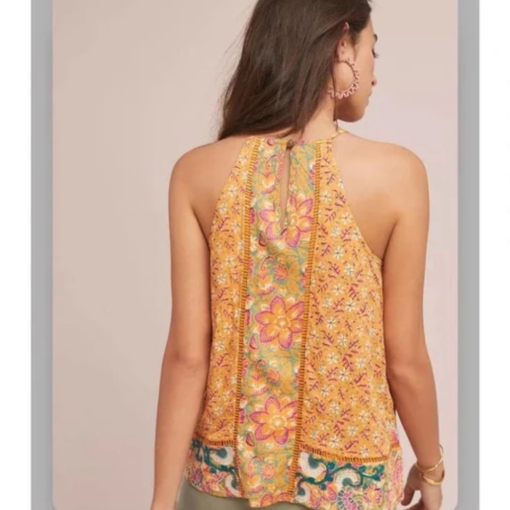 Patterned Yellow Tunic Top - Picture 2 of 4